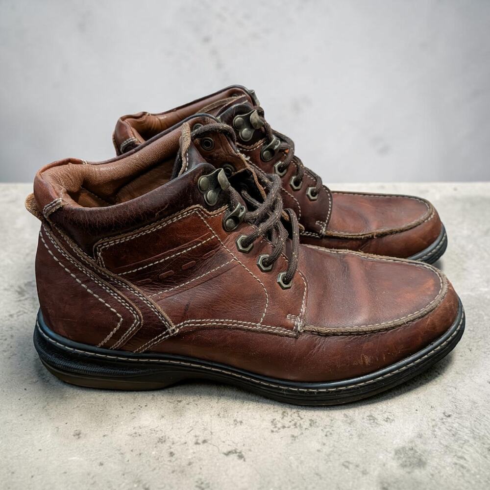Johnston & Murphy XC4 Brown Leather Chukka Boots Size 8.5 M Waterproof Comfort